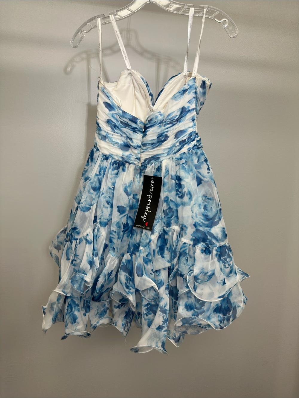 Blue Floral Ruffle Dress - Picture 2 of 2